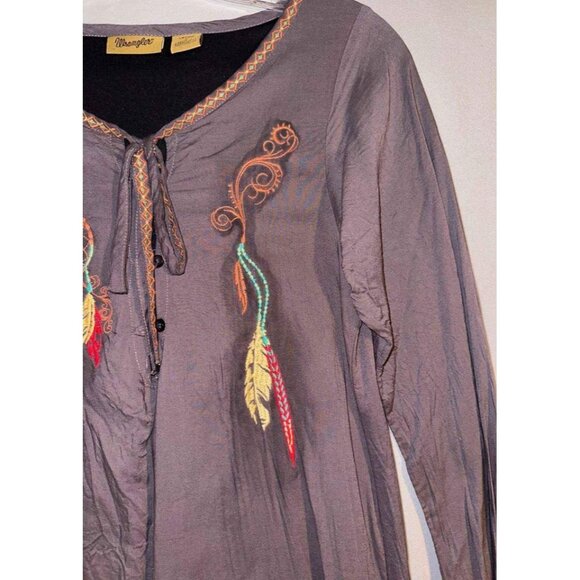 Wrangler Womens Embroidered Long Sleeve Dress With Dreamcatcher Design - Picture 5 of 9